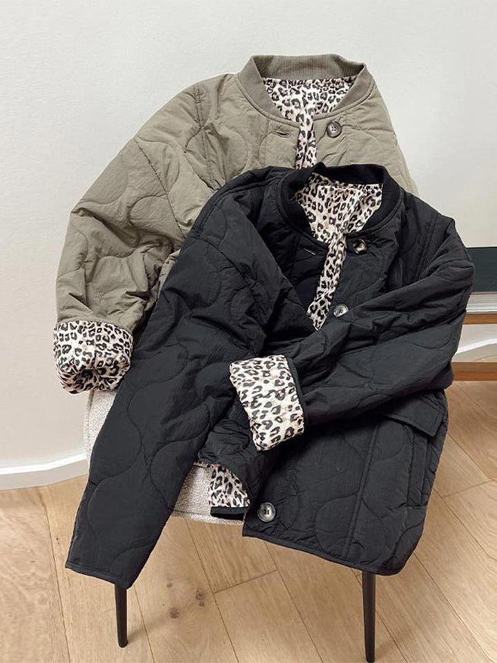 Manteau matelassé femme rembourré – Coupe ample fermeture boutonnée