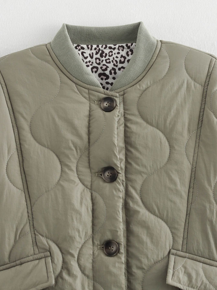 Manteau matelassé femme rembourré – Coupe ample fermeture boutonnée