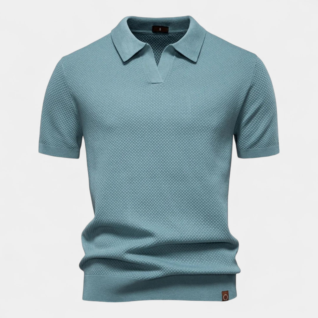 Riche | Cotton Polo Sans Boutons - Élégance Riviera