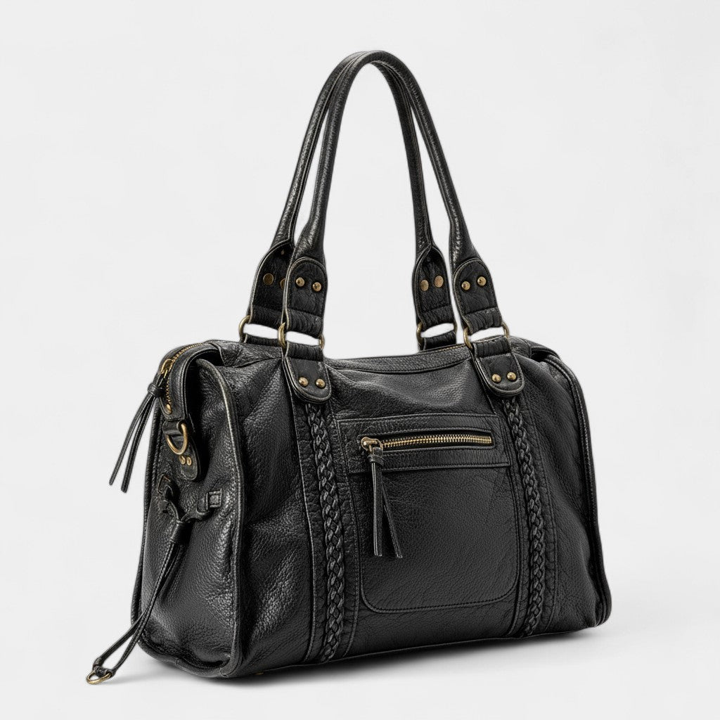 Sac à main femme en cuir véritable – Détail tressé
