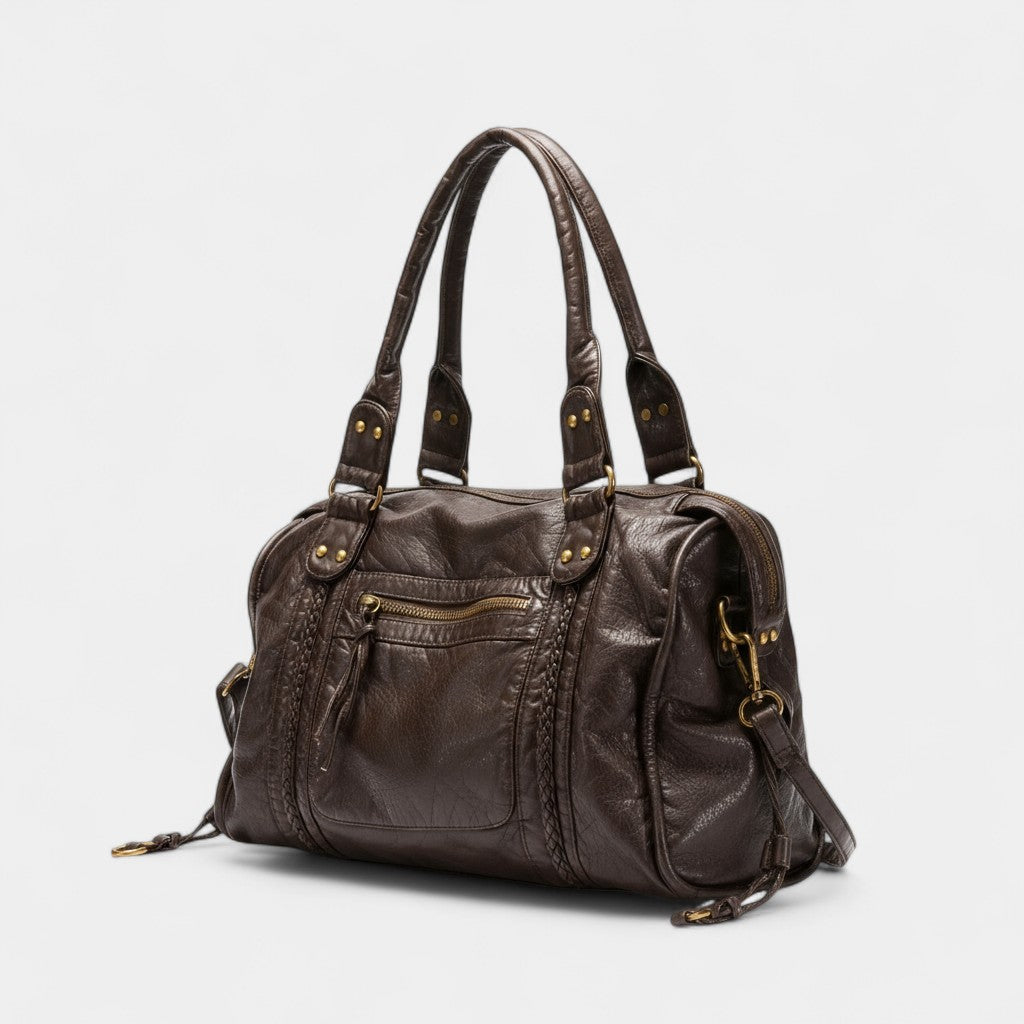 Sac à main femme en cuir véritable – Détail tressé