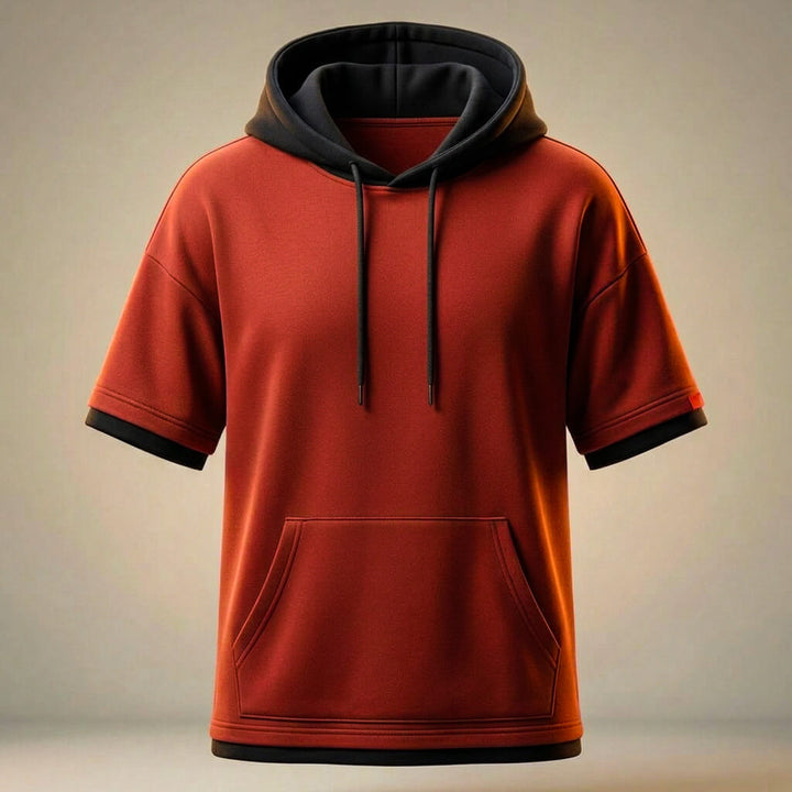 T-Shirt Homme à Capuche en Coton – Coupe Oversize Streetwear Décontractée