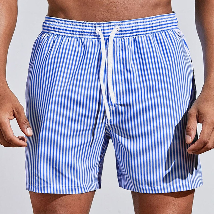 Short de Bain Rayé Léger pour Homme – Séchage Rapide Taille Élastique