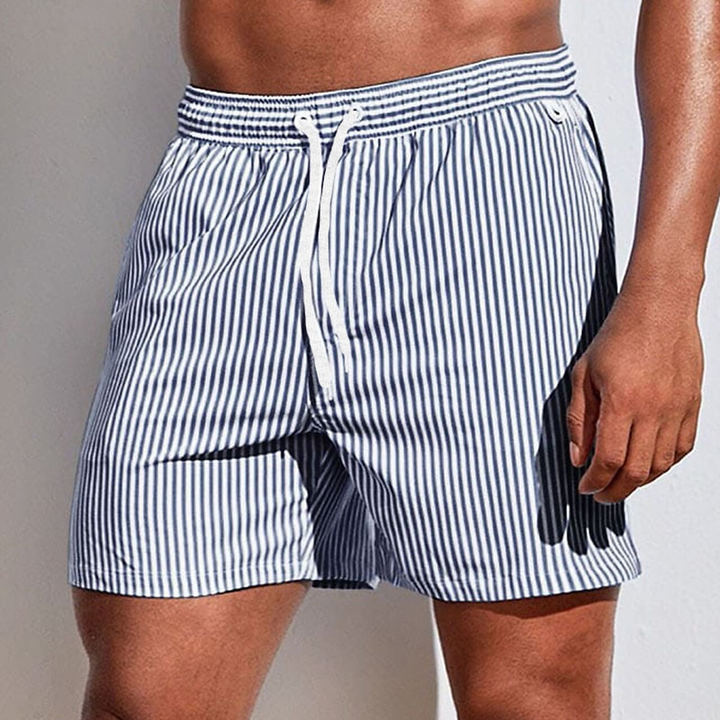 Short de Bain Rayé Léger pour Homme – Séchage Rapide Taille Élastique
