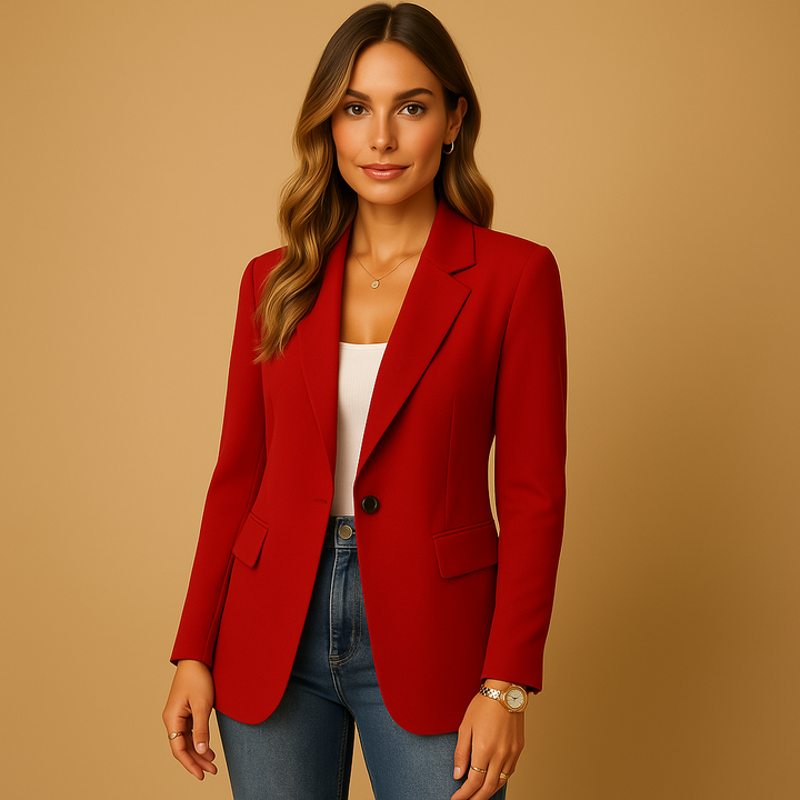 Blazer Casual Tailleur Femme – Manches Longues Coupe Slim Structurée