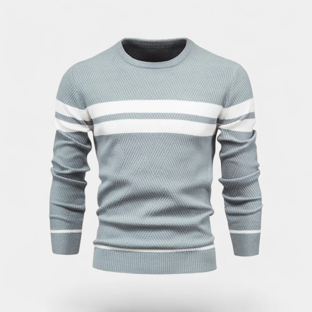 Riche | Pull homme laine rayé – décontracté raffiné