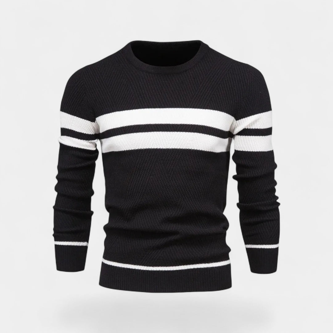 Riche | Pull homme laine rayé – décontracté raffiné