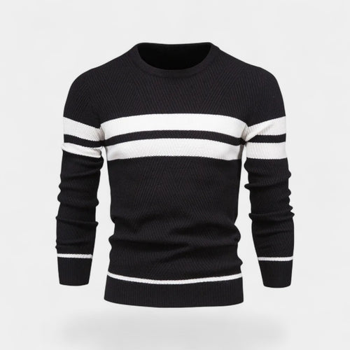 Riche | Pull homme laine rayé – décontracté raffiné