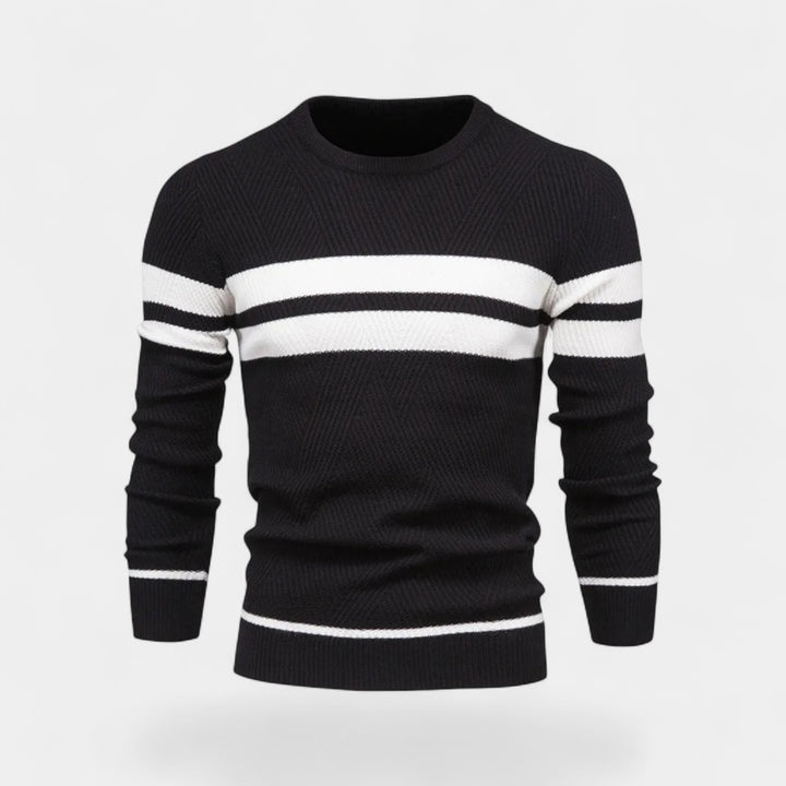 Riche | Pull homme laine rayé – décontracté raffiné