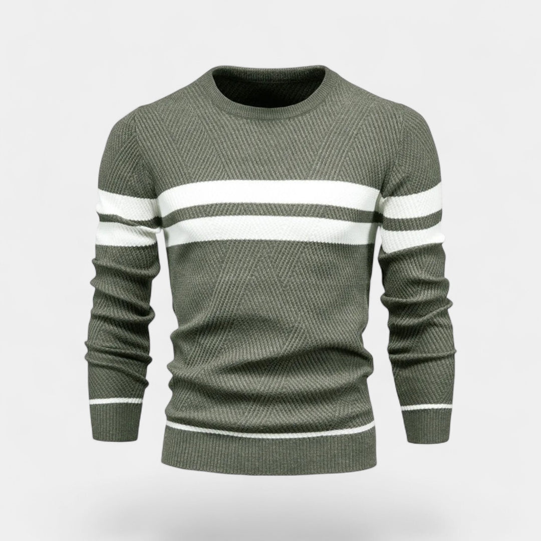 Riche | Pull homme laine rayé – décontracté raffiné