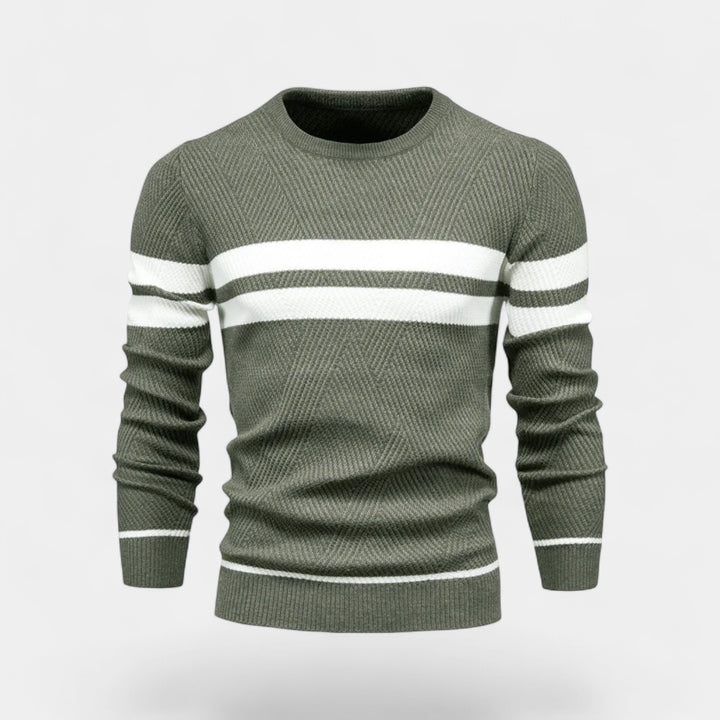 Riche | Pull homme laine rayé – décontracté raffiné