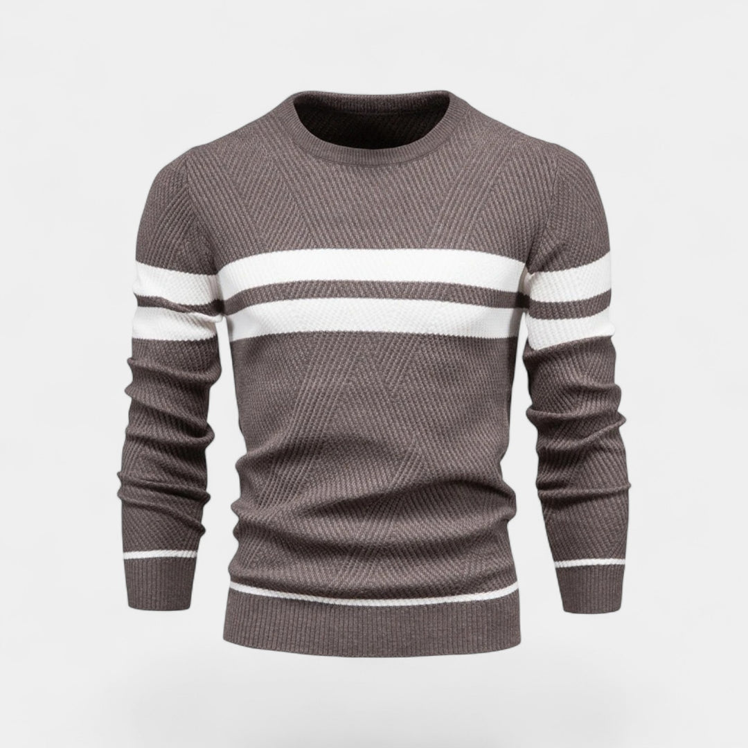 Riche | Pull homme laine rayé – décontracté raffiné