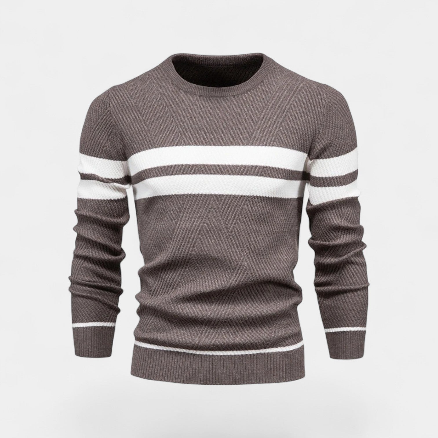 Riche | Pull homme laine rayé – décontracté raffiné