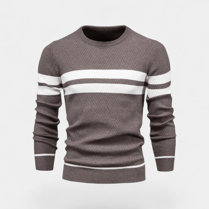 Riche | Pull homme laine rayé – décontracté raffiné