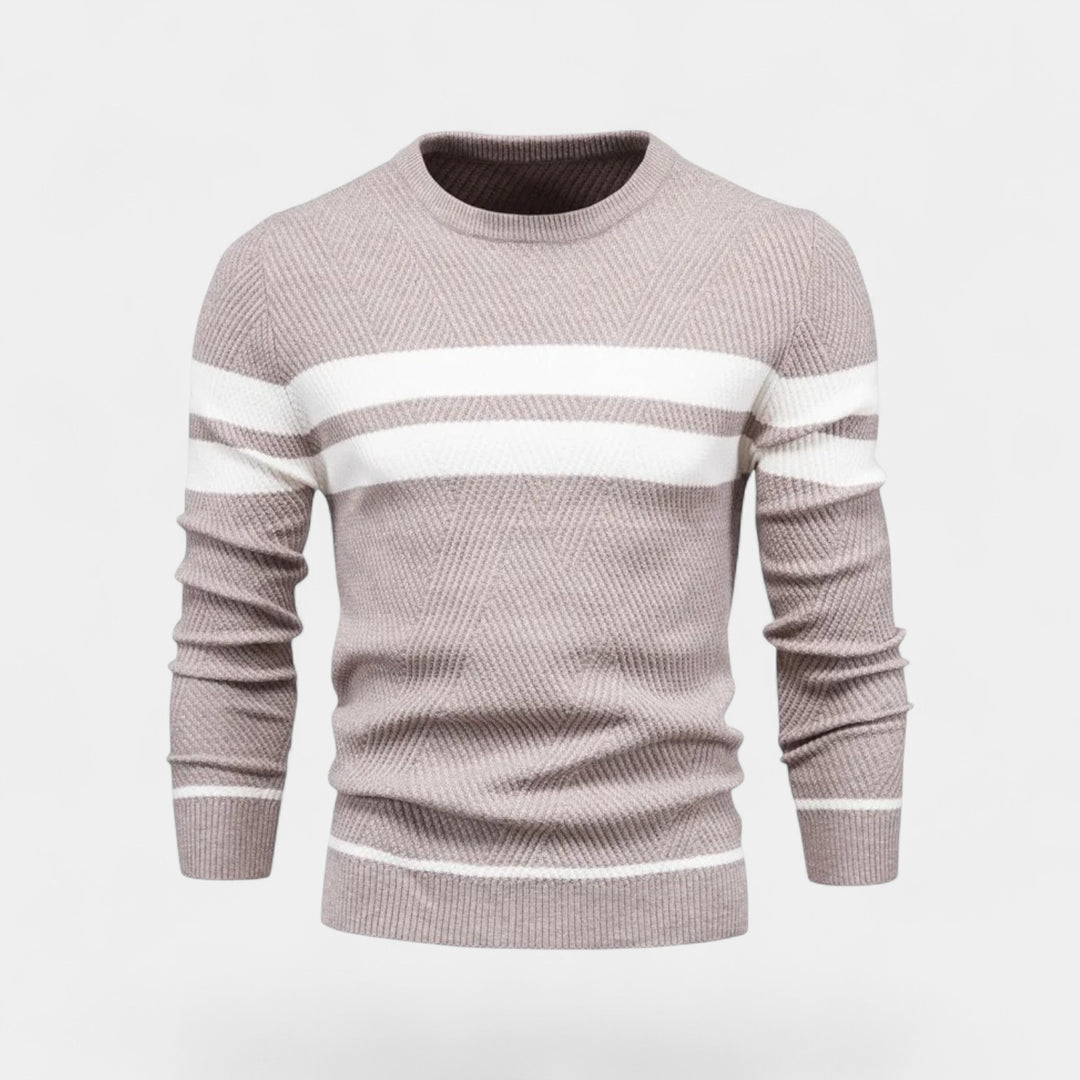 Riche | Pull homme laine rayé – décontracté raffiné