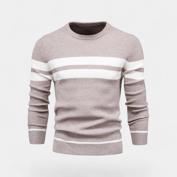 Riche | Pull homme laine rayé – décontracté raffiné